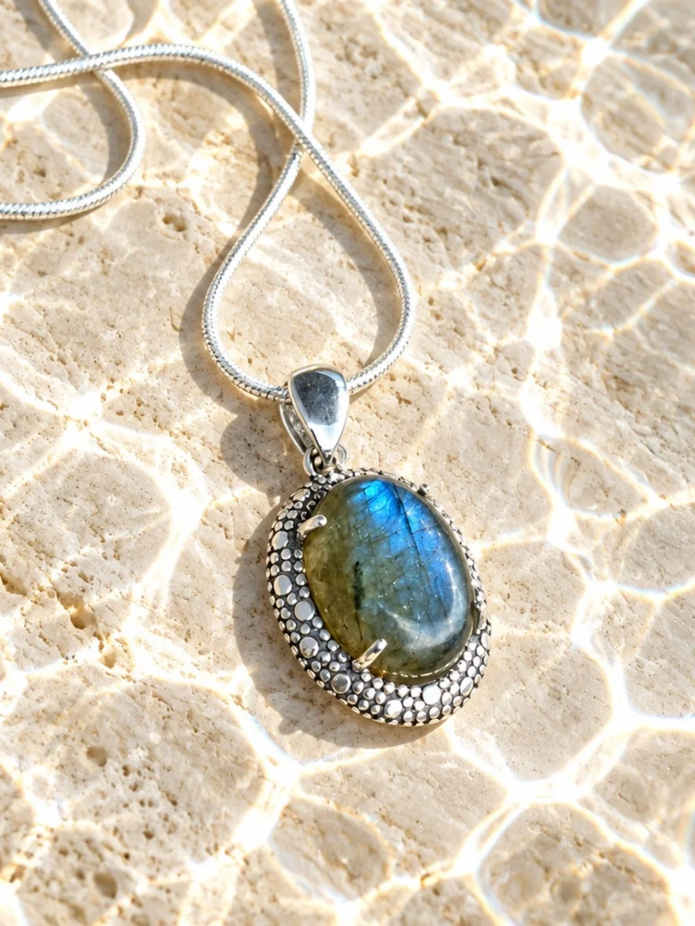 NEW! Labradorite & Sterling Silver Necklace